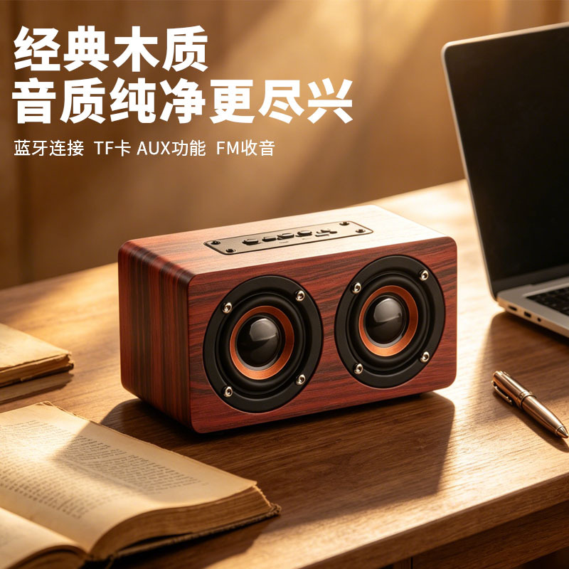 K5无线木质蓝牙音箱家居插卡小音响 礼品logo电商热销蓝牙音响