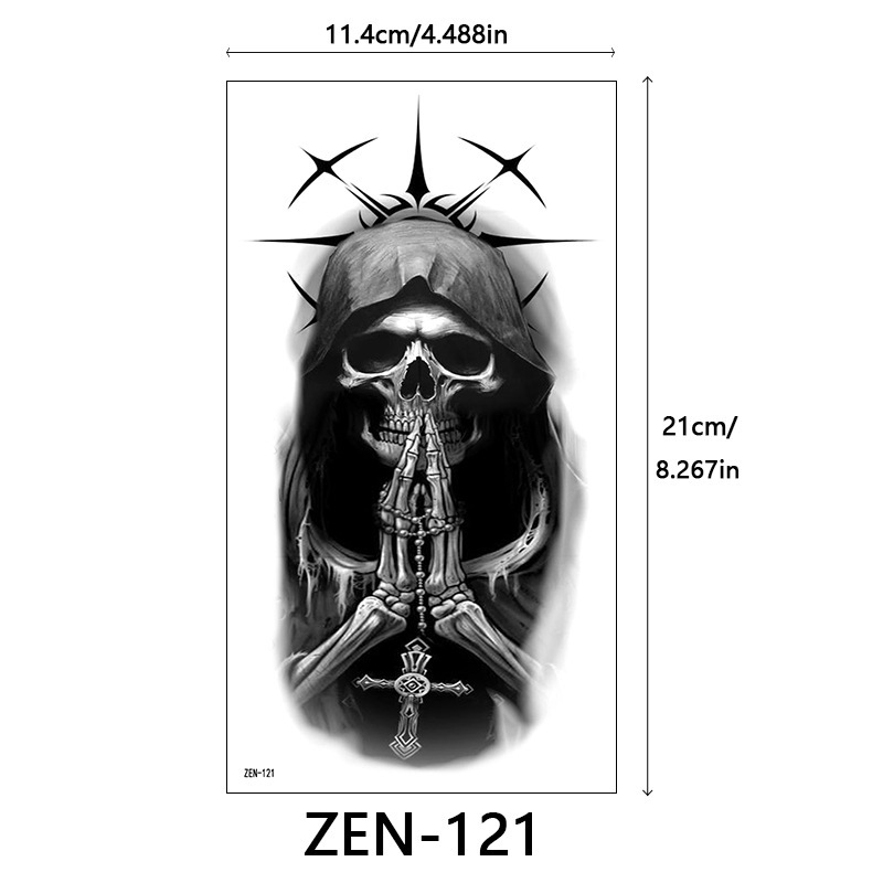 新品跨境 ZEN小全臂纹身贴半臂纹身贴动物花朵万圣节纹身贴tattoo|undefined