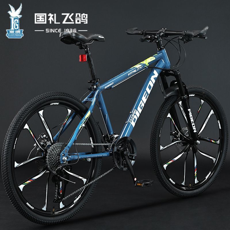Flying Pigeon Mountain Bike, estudiantes de secundaria para hombres, estudiantes de secundaria, adultos, bicicleta de amortiguación ligera de velocidad variable