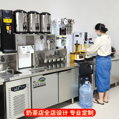 ミルクティーテーブル商用水バーミルクティー店セット設備ステンレスミルクティーコーヒー作業台サラダ台