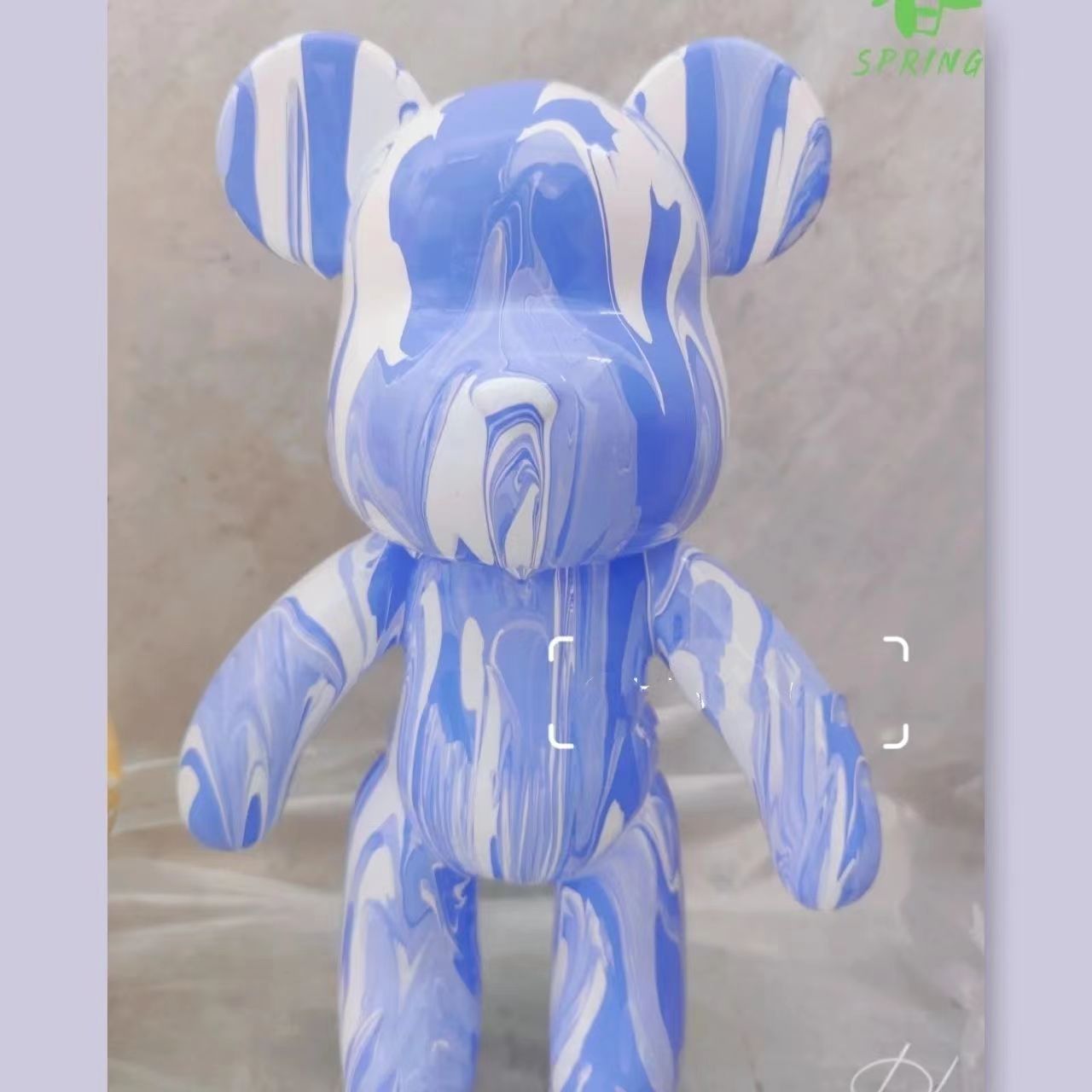 Internet celebridad oso fluido hecho a mano material de bricolaje casero blanco embrión salón decoración pintura oso violento regalo del oso