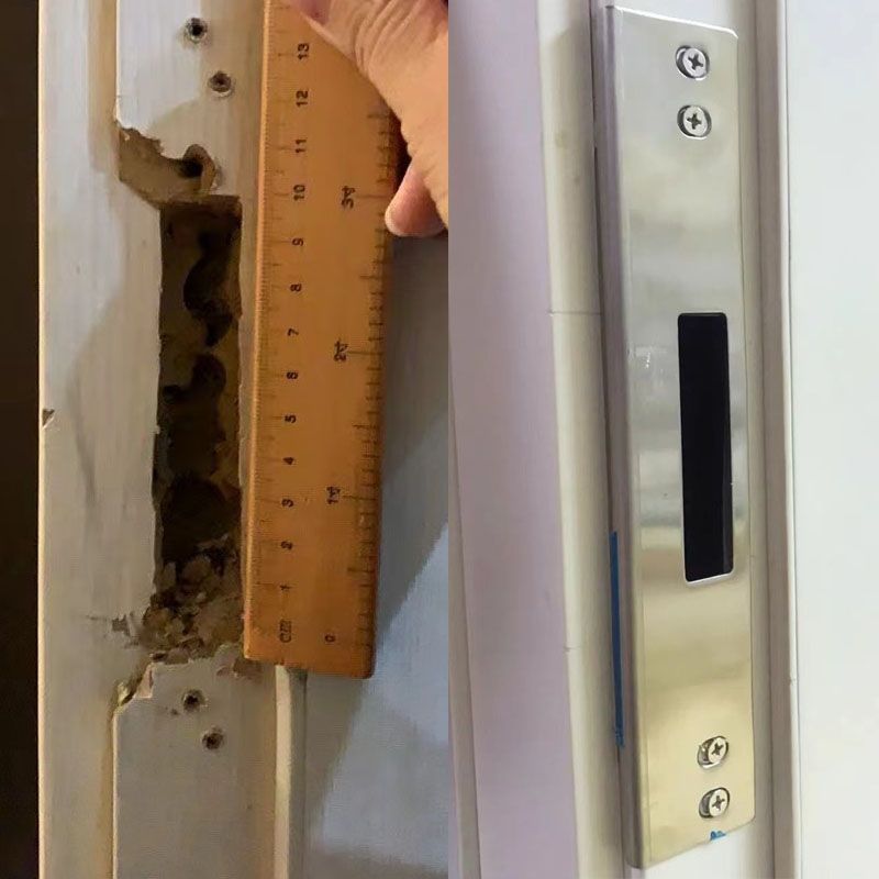 卧室锁槽损坏修复挡片新款加长包边专用加厚高档平面导向片对开门