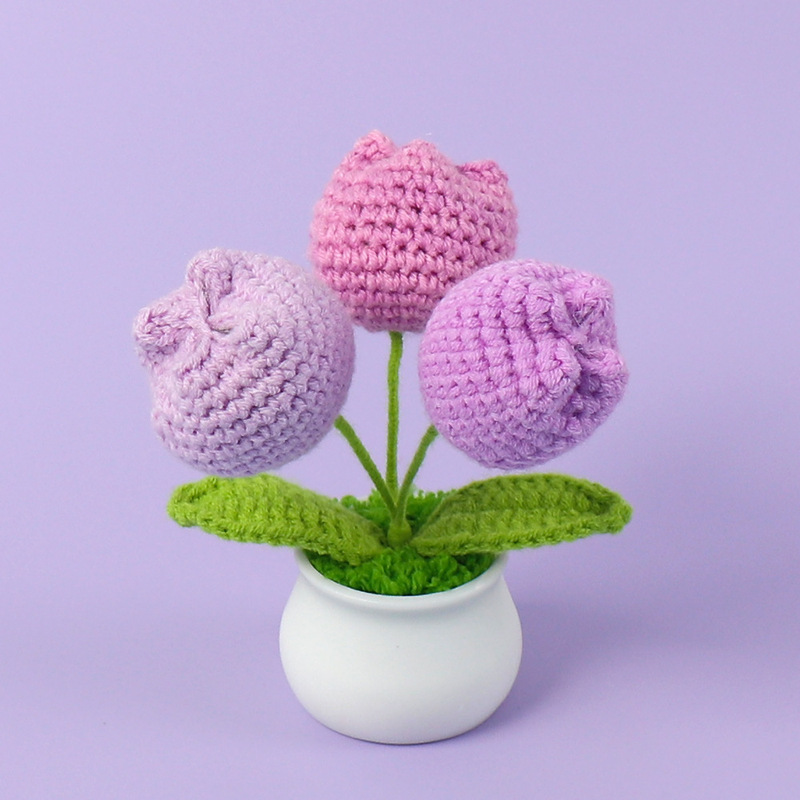 完成品クロスボーダーニットウールひまわり鉢植え造花研究デスクトップ装飾品卒業子供の日の小さなギフト|undefined