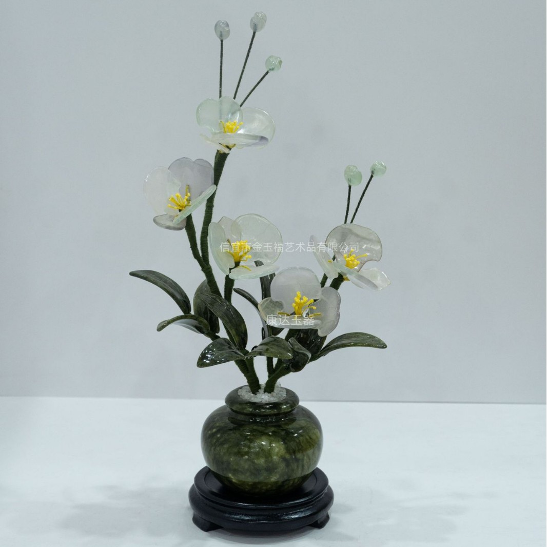 Yaşıl Yəşəm Orxideya Kəpənək Bonsai Dekor Fiqquru