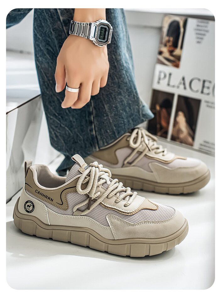 Giày nam mũi rộng thân lưới thoáng khí đế mềm phong cách thể thao casual, gót thấp 1-3 cm — 5019 màu xám, 5019 xám đen, 5019m màu chi tiết 12