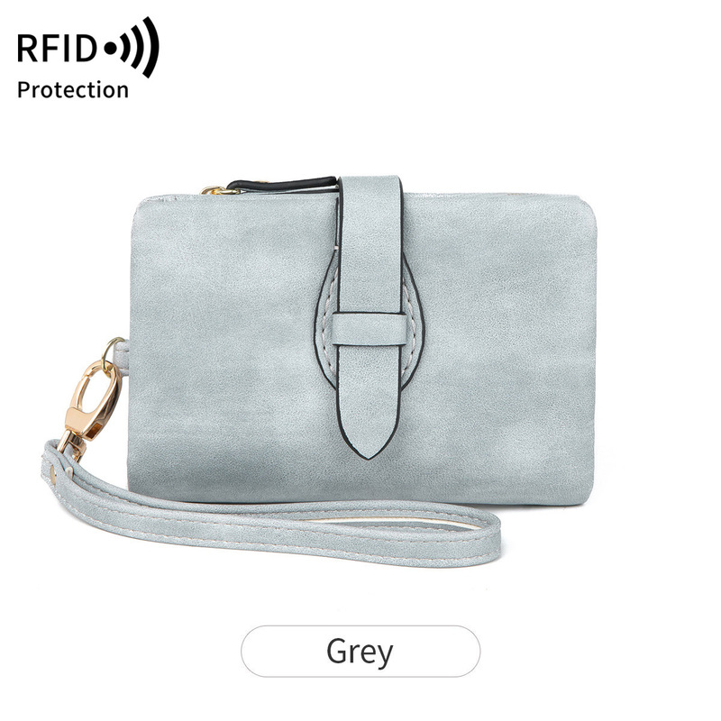 クロスボーダー新 RFID レディース財布 PU ソフトレザー 70% off ショートウォレットレトロファッションジッパーバックル小銭入れ|undefined
