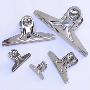 Stainless Steel Ticket Holder Large and Medium small size Stainless Steel Clip Office Documents Financial Iron Bill Book Holder Stationery Supplies Holder