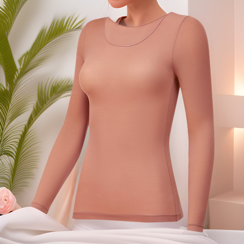 Hyaluronic Acid Skin Beauty Clothes Explosion Ultra-thin Thermal Underwear Women's Suit Base Shirt Autumn and Winter Seamless Inner Antistatic