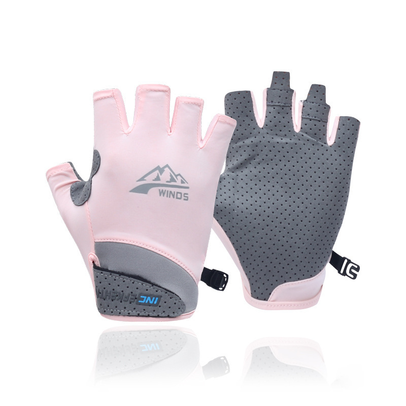Ice silk gloves sports fitness riding gloves half finger touch screen fishing gloves breathable sunscreen gloves for men and women_maomaolike.com