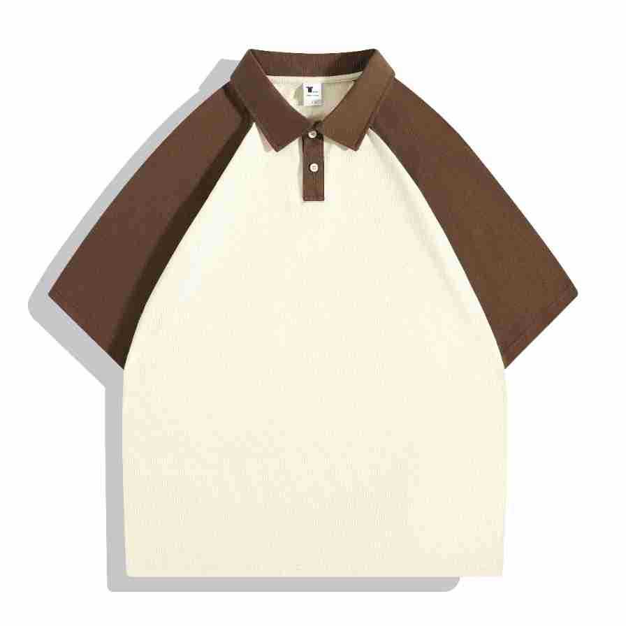 Camiseta de media manga con hombros caídos de algodón puro, polo de solapa raglán, ropa de clase de marca de moda, camisas publicitarias, ropa de trabajo, camisas culturales, personalización