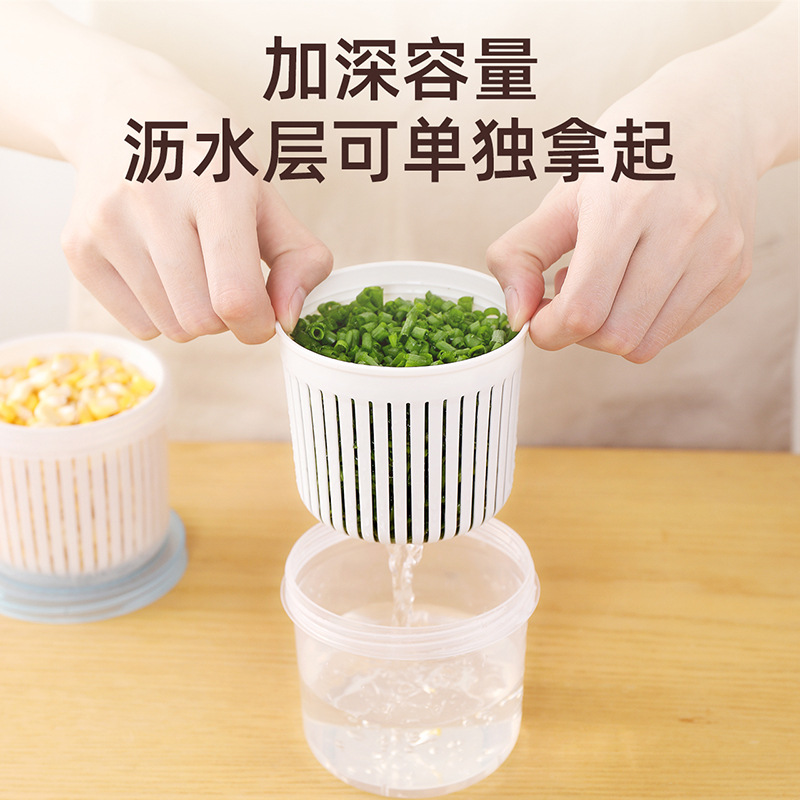 Onion, garlic, and ginger drainage preservation box, kitchen vegetable plastic storage box, refrigerator sealable storage scallion drainage box
