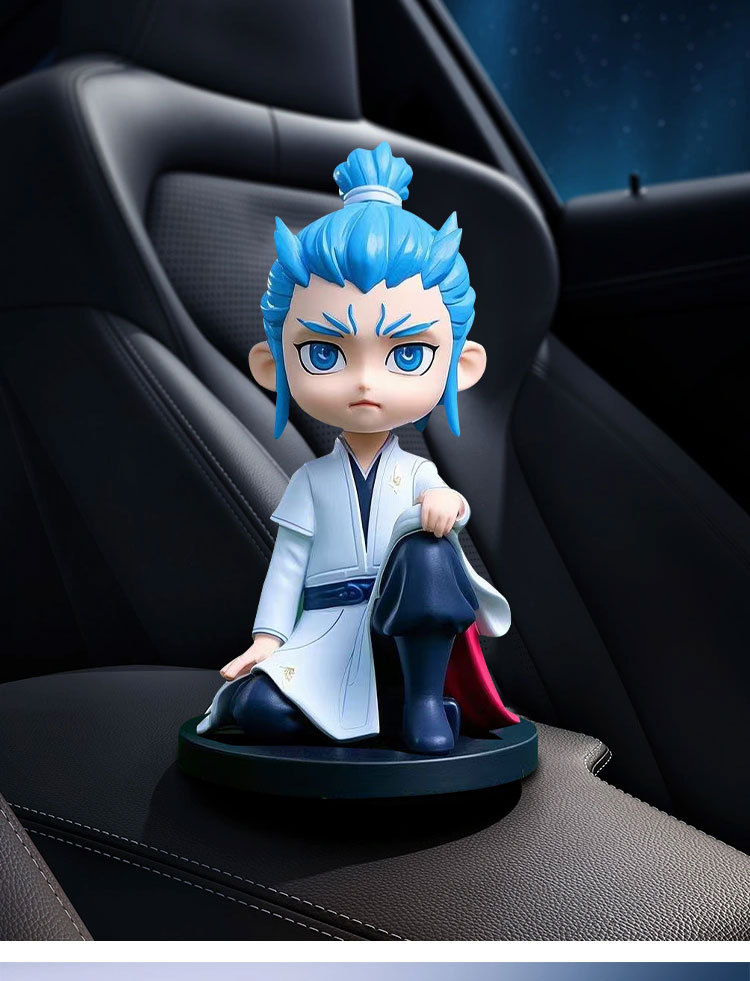 New Nezha Figurine: the Demon Child Car Decoration Nezha Model Figure Gift for Dashboard