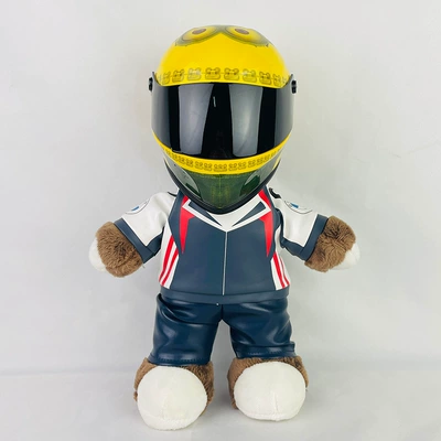 Motorcycle Bear Doll Helmet Battery — Motosiklet dəbilqələri - 28cm-flower-bear-xiaohuanghuang-s-size-includes-helmet-buckle