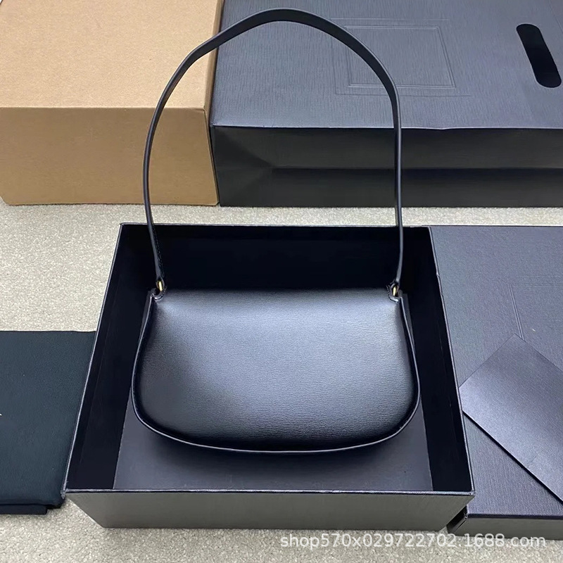 2024 Yang Shulin Same voltalre Underarm Bag Box Top Layer Cowhide Shoulder Bag Simple Hobo Women's Bag