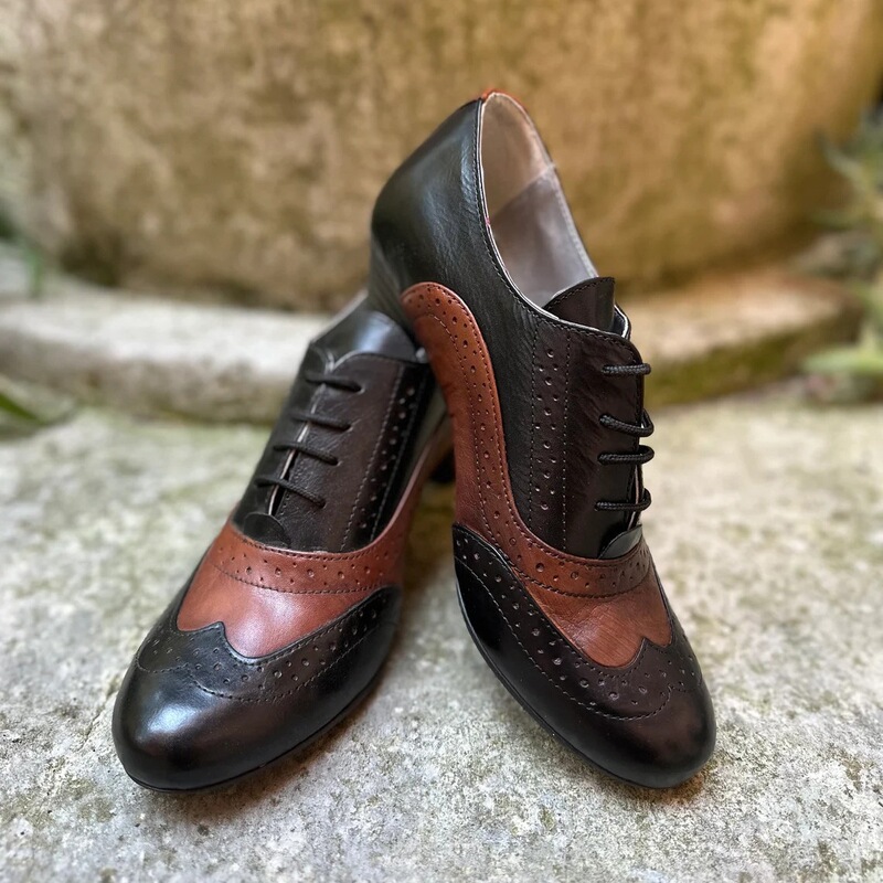 Amazon Temu Cross-Border Foreign Trade New European and American Retro 19Th Century European Court High-Heeled Brogue Round-Toe Women's Shoes