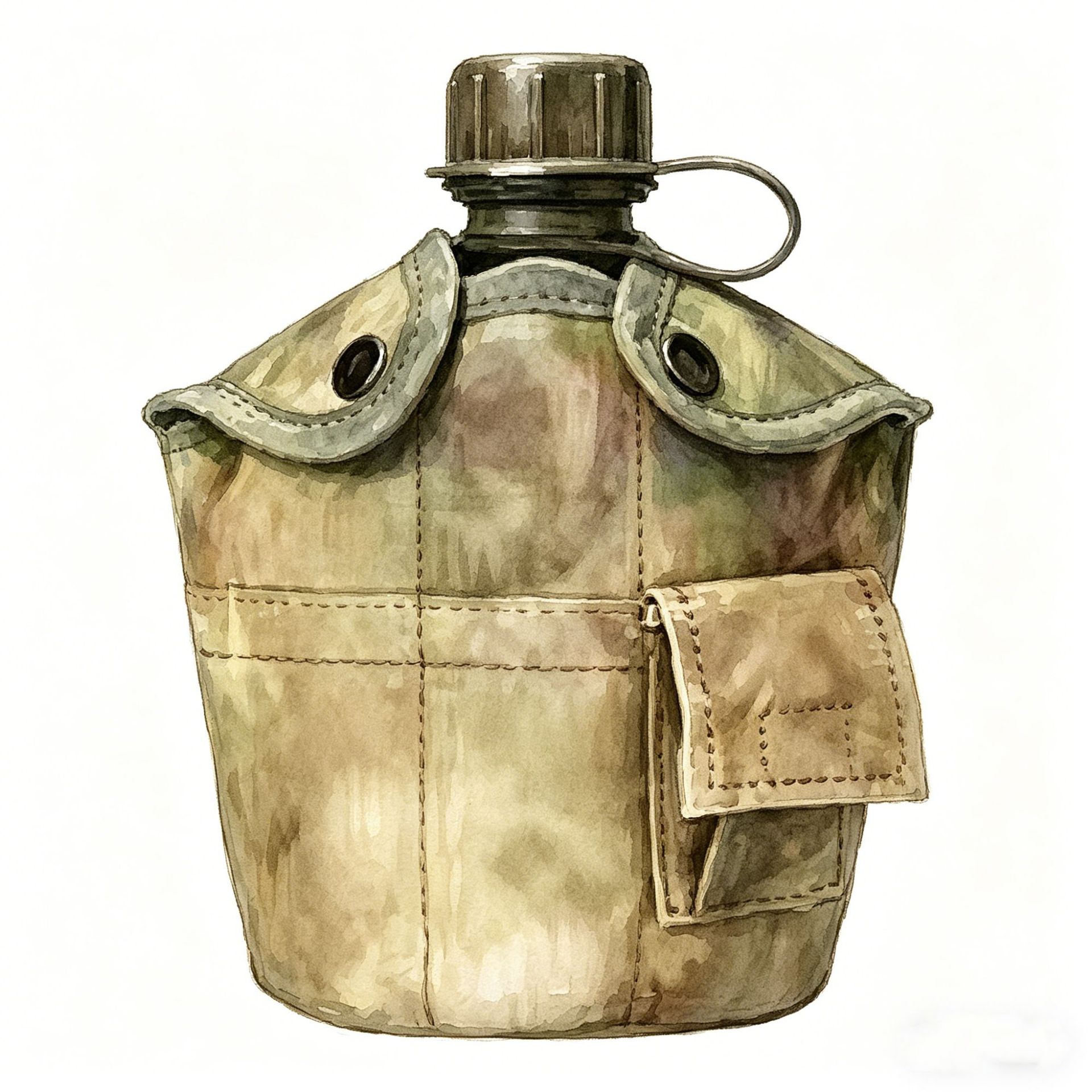 Conjunto táctico de hervidor de agua 1l de gran capacidad, interior de grado alimenticio, excursión de campamento de montañismo al aire libre US bolsa de agua al aire libre de plástico