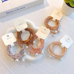 4件套~珍珠基礎發圈彈力扎頭髮橡皮筋森女系頭繩馬尾皮套簡約頭飾