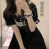Tide, Japanese black lace bracelet, student pleated skirt, fashionable accessory, Lolita style, simple and elegant design