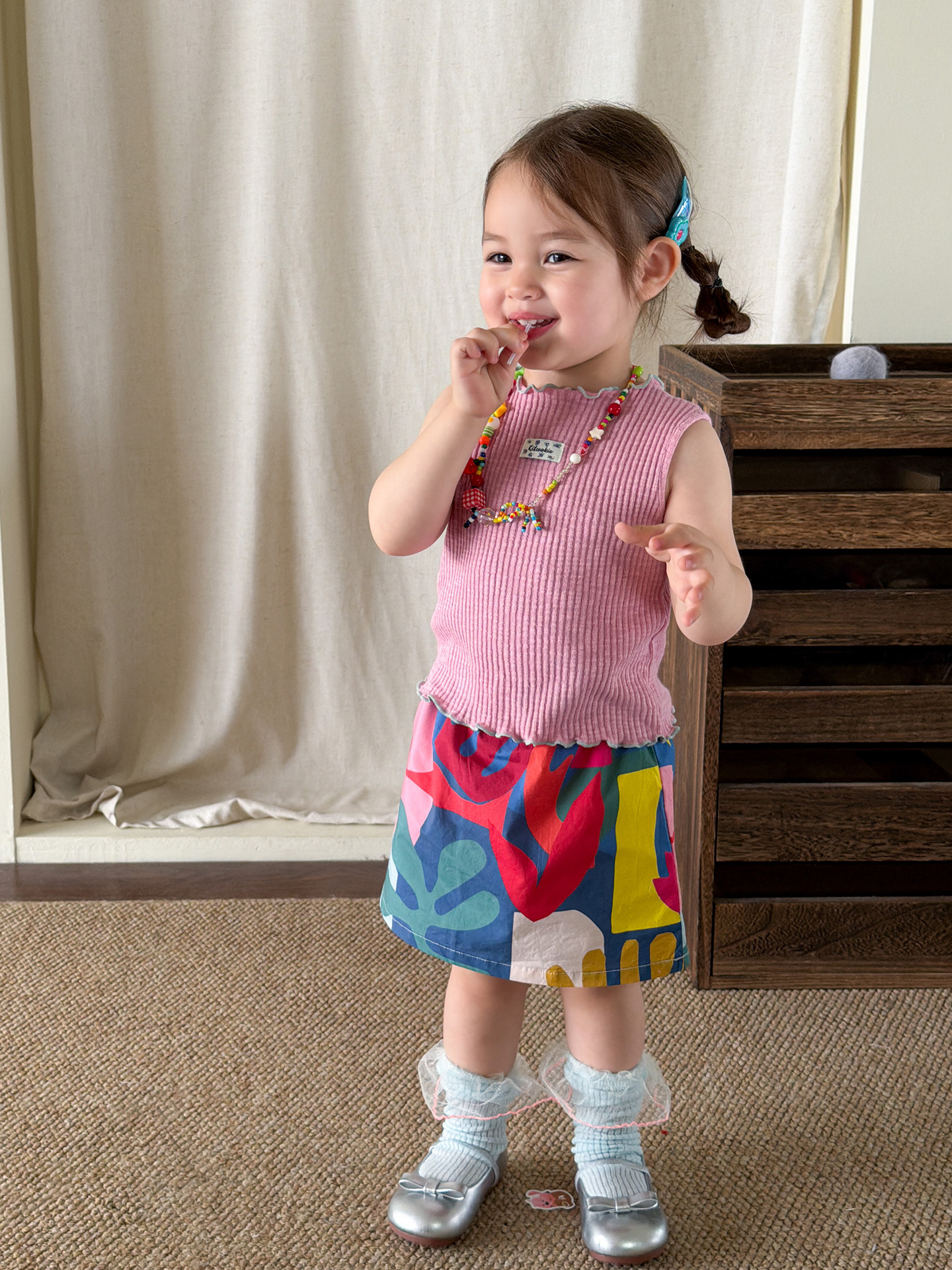 Sugar Pear ropa infantil niñas falda corta set verano 2026 nueva ropa infantil casual ropa de bebé niñas media falda