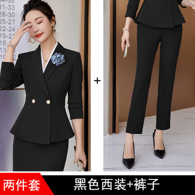职业套装女2022秋冬新款气质修身女神范珠宝店售楼部美容院工作服