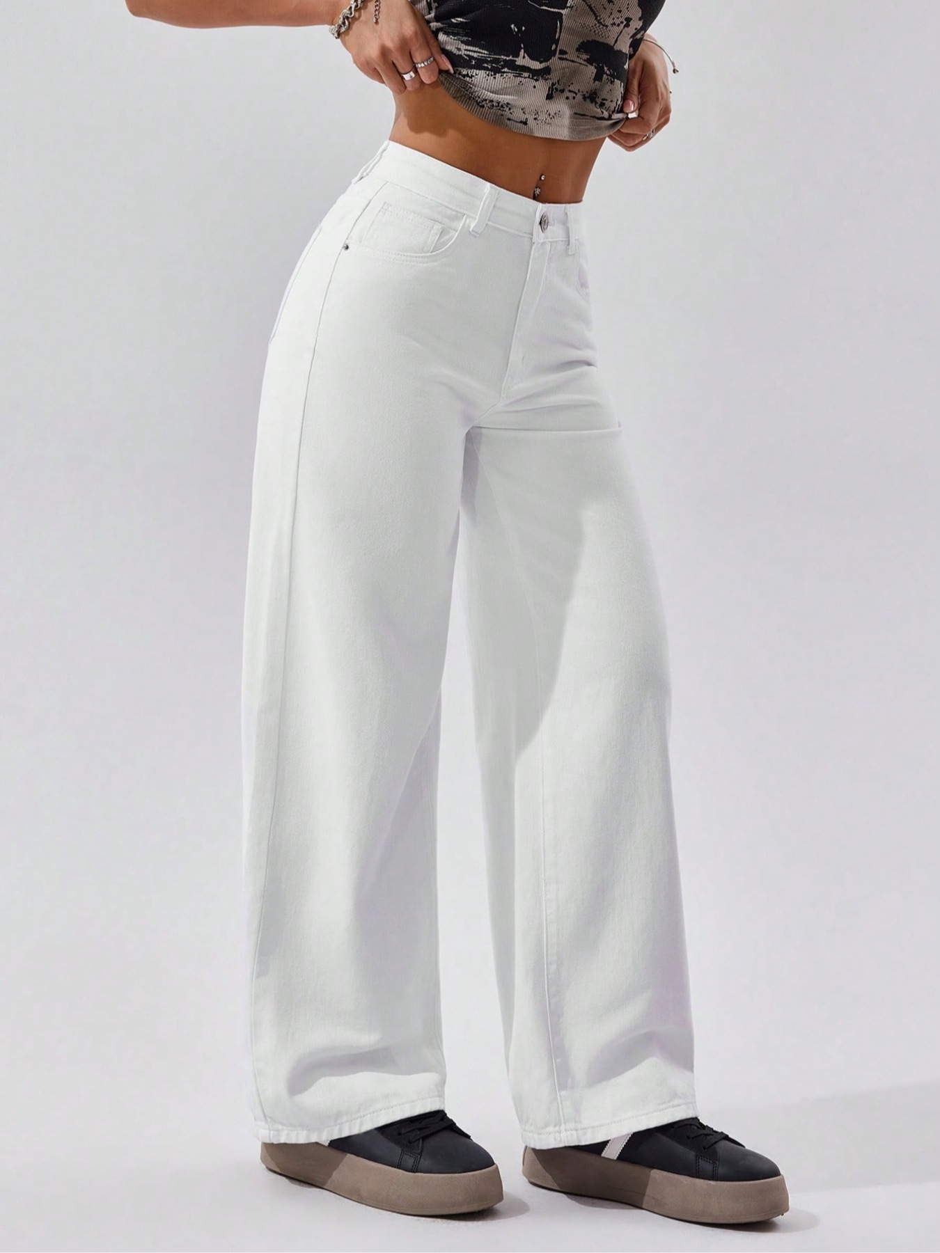 Women's Stretch Waist Straight Leg Denim Jeans - Comfortable Casual High-Rise Trousers For Everyday Wear_mkmklike.com