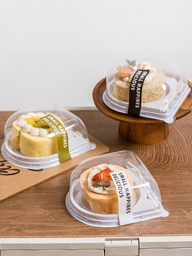 ins风蛋糕卷切块包装盒瑞士卷班戟甜品慕斯盒子哈尼卷西点打包盒