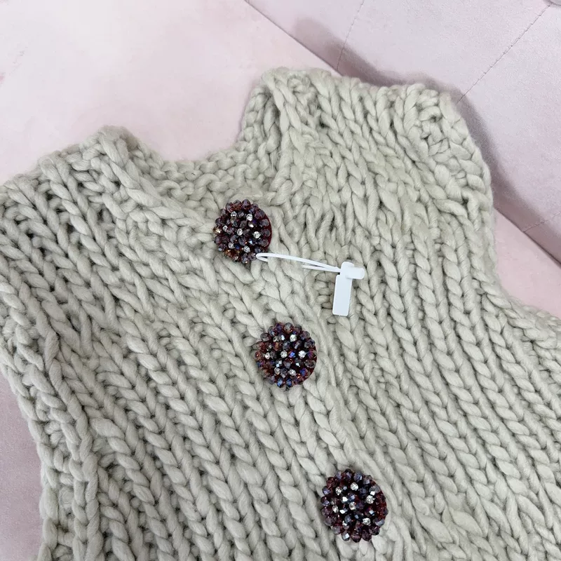 «Qempel» мериносовая шерсть handmade толстый стык жилет жилет топ