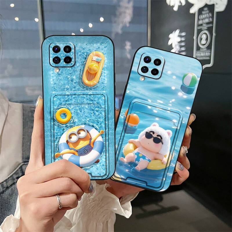 Suitable for Samsung Mobile Phone Case Cooling New Cute Coin Pool Funny Fun Swimming Ring Card Youthful and Simple