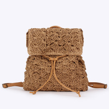 一件代发夏季新款双肩包森女系海边沙滩度假编织包休闲百搭女士包