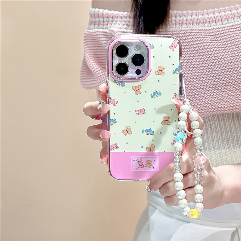 Orsetto e coniglio con giunture Adatto per iPhone 14 Custodia per telefono carina 12 ProMax Apple 13 Catena 11 Anti caduta Femmina_voghion.com