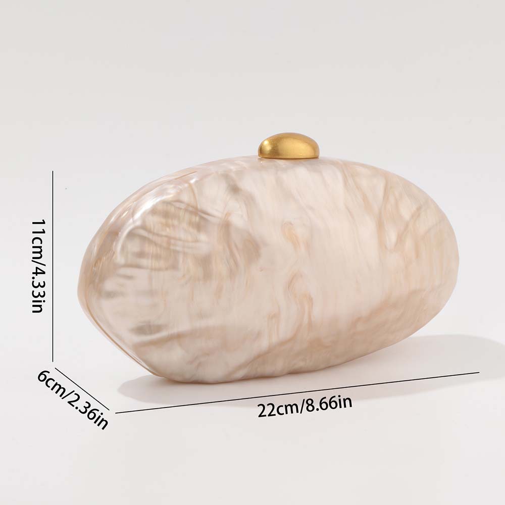 Elegante borsa a tracolla a forma di conchiglia in acrilico: pochette di ispirazione vintage per matrimoni, feste e uso quotidiano_voghion.com