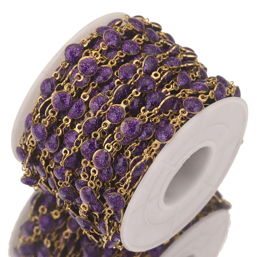 Acero inoxidable goteo de aceite esmerilado cadena hecha a mano 18K vacío galvanoplastia DIY accesorios de la joyería titanio acero collar pulsera fabricación