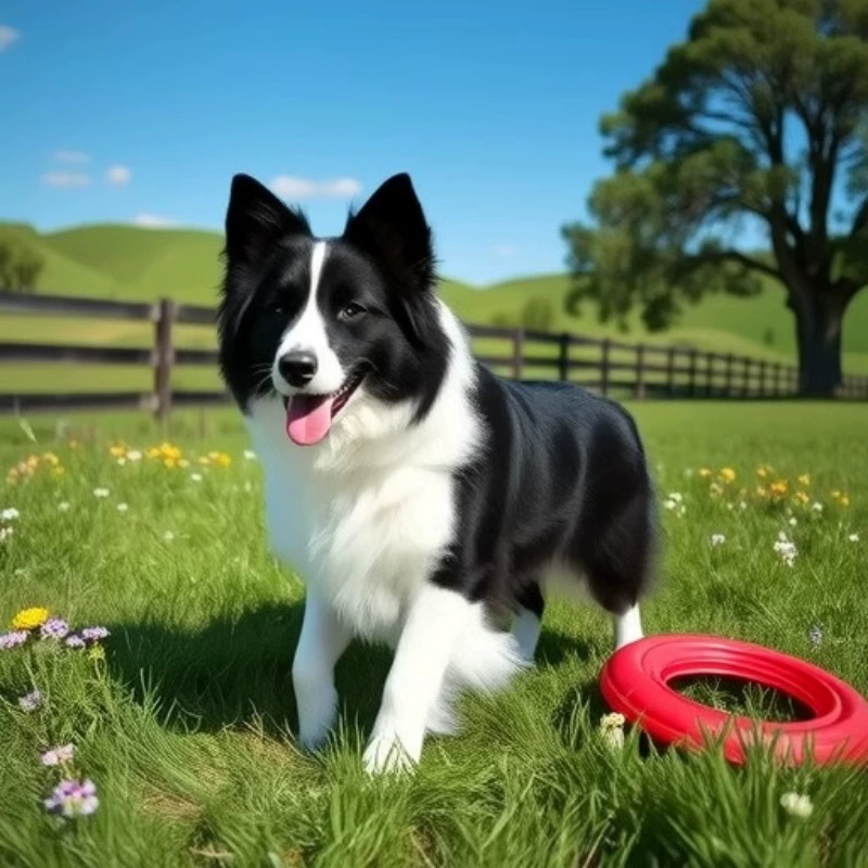 Чистокровный бордер-колли живая собака средняя собака щенок живая собака черно-белый метеорит щенок бордер-колли живое животное