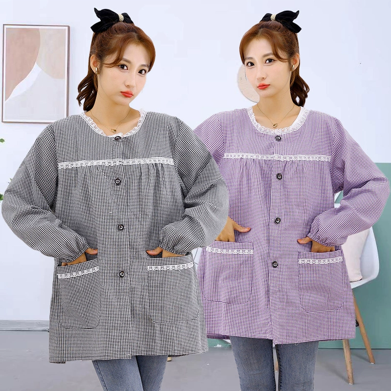 Корейская версия тонкого фартука женщина носит крышку