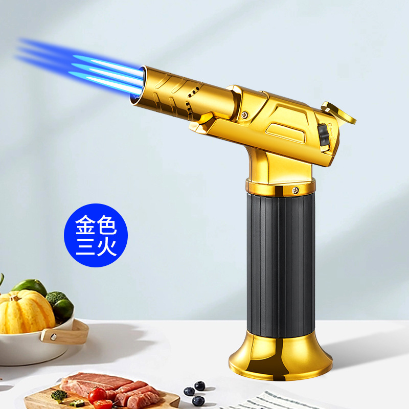 FQ901 ポータブルブルーフレームストレートライター BBQ バーベキュー灸ポイント炭ハードウェア溶接シガースプレーガンイグナイター|undefined