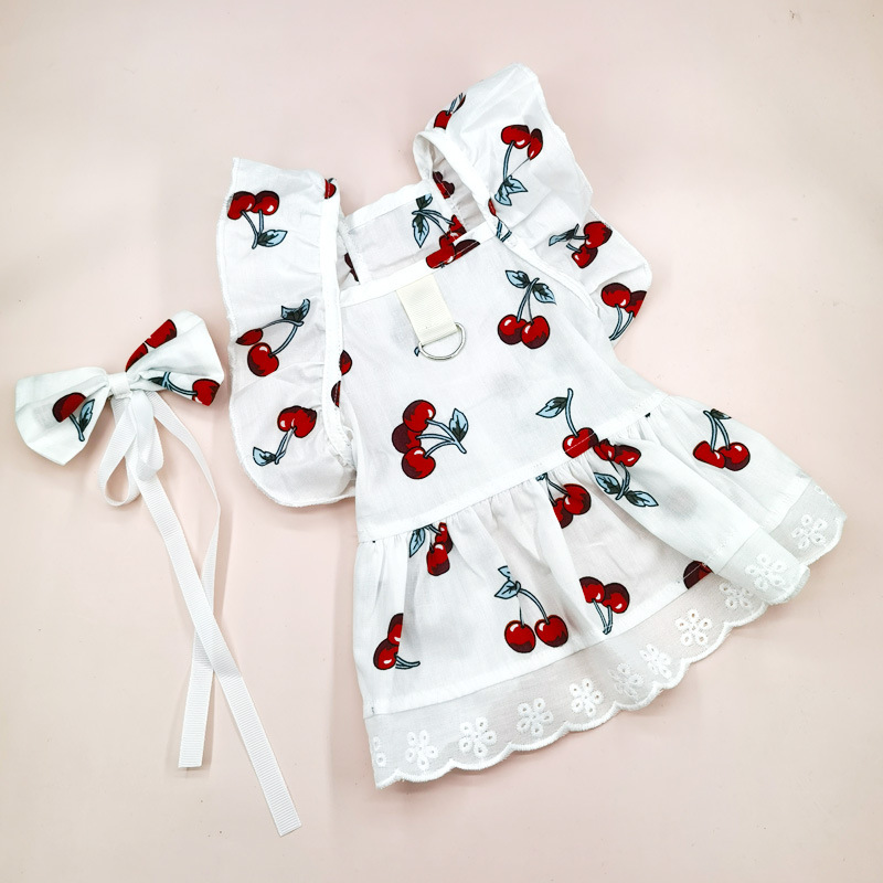 Cute Cotton Flower Bow Knot Pet Clothing display picture 12