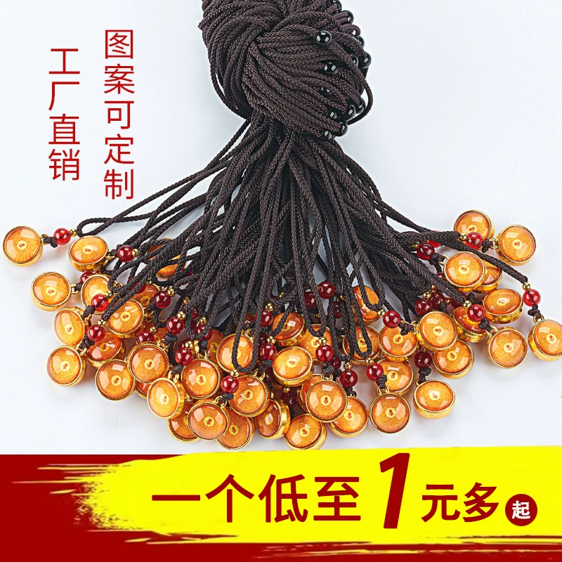 Ленг Ян Мантра из шести символов подвеска с металлической глазурованной круглой подвеской