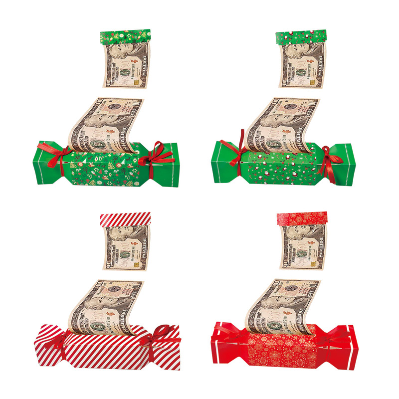 4 パッククリスマスサプライズマネーキャンディボックス子供用リボンレッドボックス装飾パーティーギフトボックスウェディングパーティー|undefined