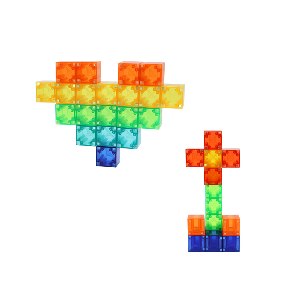 Cubo transparente transfronterizo personalizado gráfico estéreo magnético bloque de construcción geométrico bloque de construcción magnético de seis lados cubo de 25mm