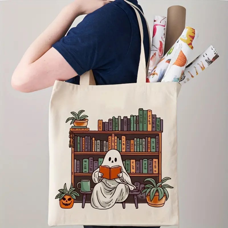 Transfronterizo temu bolsas de lona de impresión de Halloween bolsas de hombro bolsas plegables bolsas de mano bolsas de compras bolsas de comercio exterior