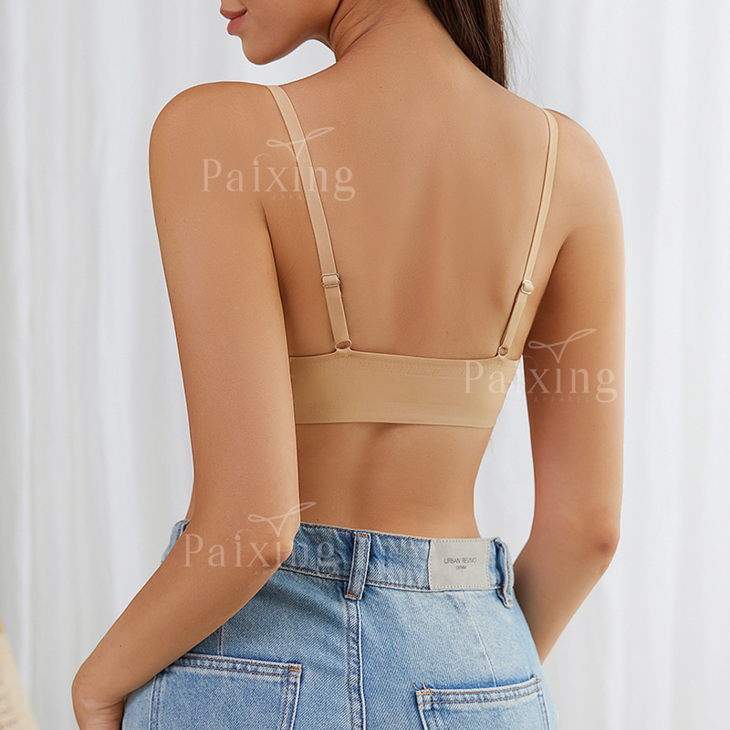 Europa y América más tamaño sin costuras ligero transpirable deportes botón frontal ropa interior sexy correa de hombro ajustable sujetador inalámbrico de las mujeres