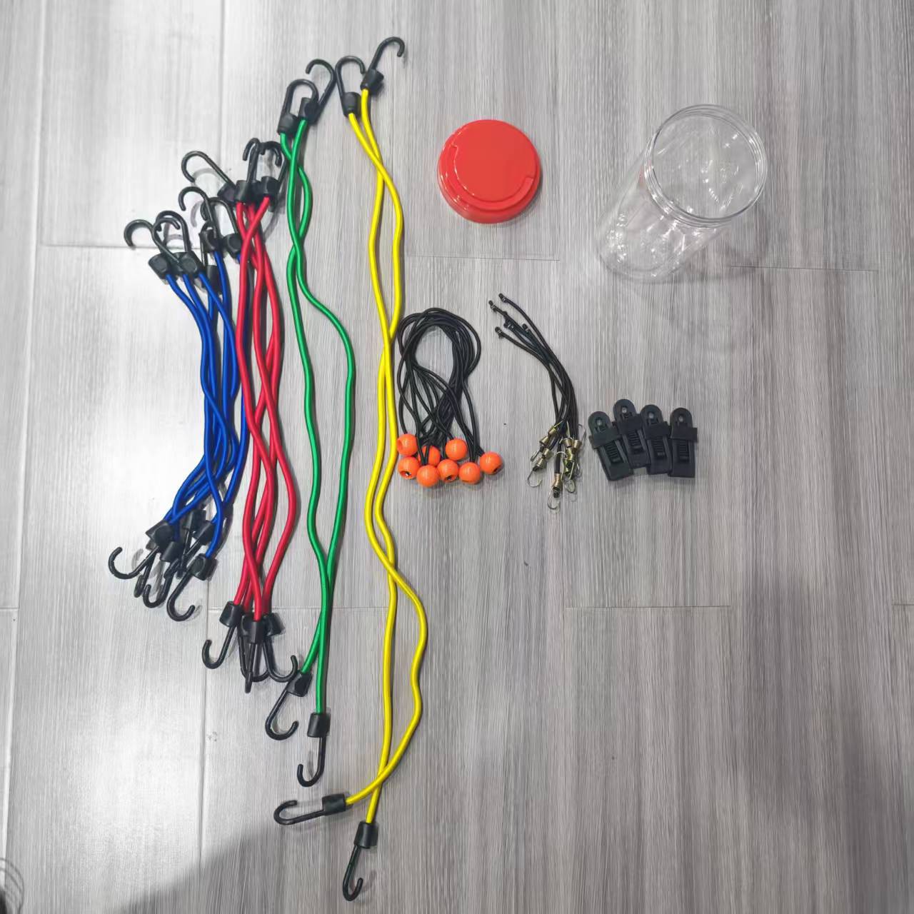 Amazon's Best-Selling High-Elastic Round Rubber Bungee Cord Motorcycle Luggage Rope Binding Strap 32-Piece Bucket Set