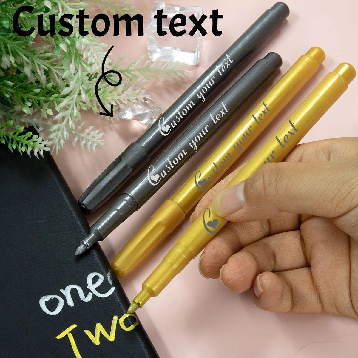Metallic Marker Pen in Gold and Silver, DIY Signature Pen, Non-Fading, for Couplets and Invitations, Metal Craft Pen