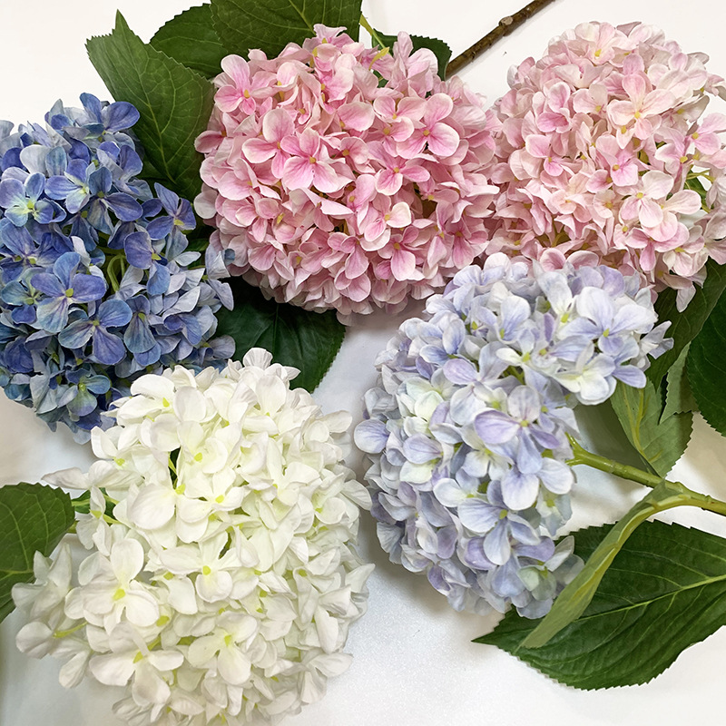 仿真繡球花長枝四葉碎花繡球假花客廳裝飾家居擺件仿真花婚慶插花