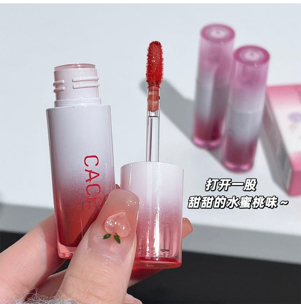 CACE Cold Extract Wind chime Mirror Lip Gloss moisturizes the chubby lips with a water-like luster that doesn't stick to the cup. Pink lip gloss for cross-border use undefined