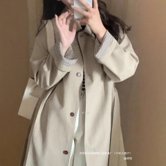 厂家直销早秋风衣外套女2025年新款春秋季卡其色小个子韩版英伦风