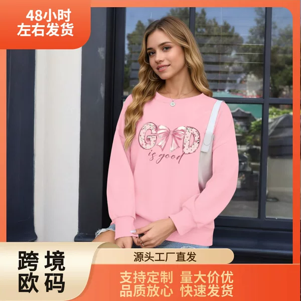 Foreign Trade European Size Keevici Is Good Christian Sweatshirts for Women