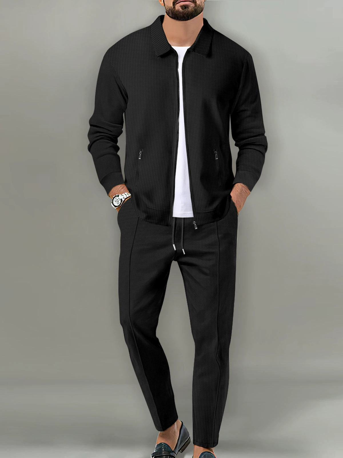 Куртка на молнии, мужская кардиган, набор, (таможенная торговля), осень, slim fit