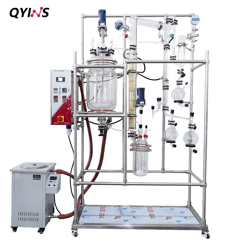 岐昱厂家定制专业精馏塔厂家实验精馏塔装置乙醇蒸馏实验室甲醇