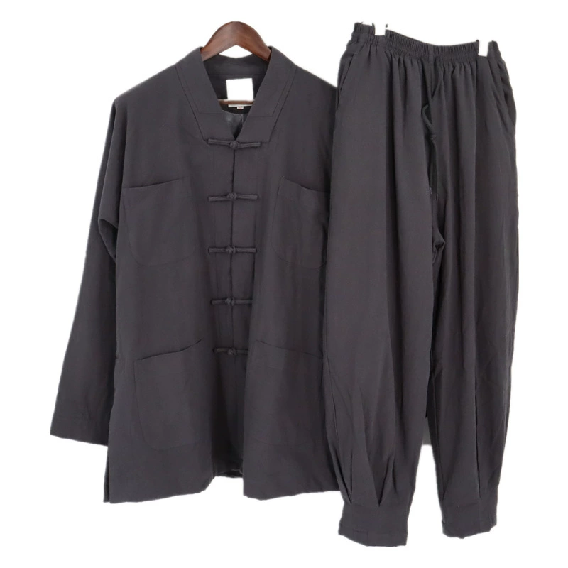 Monk robes short jacket set, monk robe for men autumn and winter, cotton-linen, for nuns and monks